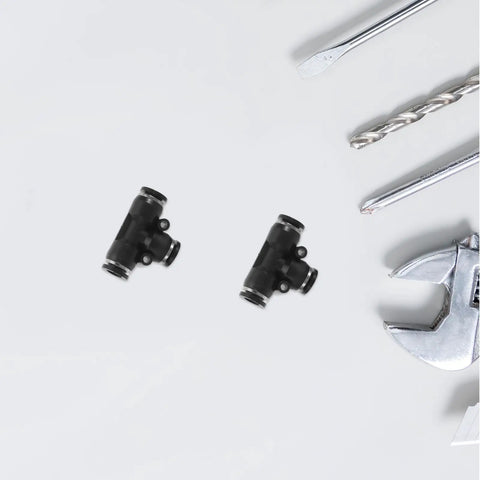 Cool VILLCASE Push Connect Pneumatic Fitting Kit With 8mm Tube And 3/8 Inch Npt Male Elbow Plus Straight Nickel Plated Copper Connector For Quick Secure Machine Setup That Works Like A Charm Every Single Time, black T fitting connectors with tools