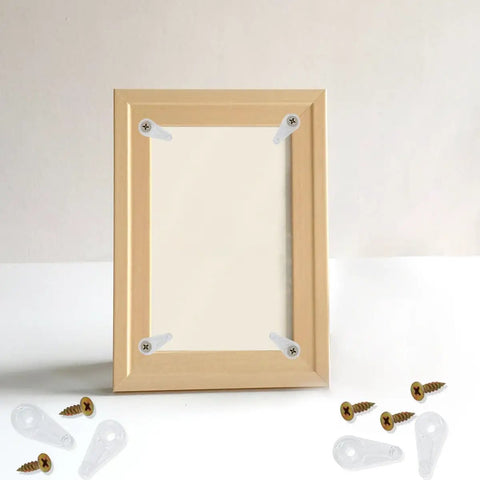 Heavy Duty Cabinet Door Glass Retainer Clips With Screws Top Shelf Replacement Hardware For Window Mounting, showing clips and screws.