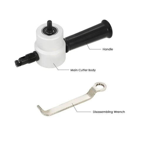 Double Head Nibbler For Metal Cutting, 360 Degree Adjustable Sheet Metal Cutter with handle and disassembling wrench