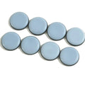 Self-Adhesive PTFE Furniture Slider Pad 0.63 Inch Round Glides for Hardwood Floors, blue pads in arrangement