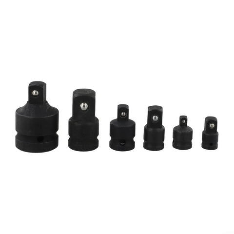 6-Piece Socket Adapter Set For Pneumatic Drives And Ratchet Extensions, metal adapters in various sizes