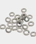 Assortment of stainless steel lock washers from Premium Stainless Steel Lock Washers Set 350 Pcs for screws and bolts in a handy plastic box.