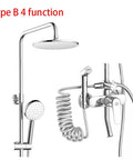 Bathroom Shower System Waterfall Rain Top Spray Lifting And Rotating Set Fixture(E) chrome finish with handheld and overhead shower.