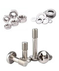 M2.5 X 8 Mm Stainless Steel Captive Screws With Phillips Pan Heads Hex Nut And Plain Washer Assemblies, 10 Pack of fasteners.