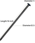 Beefy 16 Inch Rebar Ground Stakes Half Inch Diameter Galvanized Steel Anchors for Landscaping Tents Camping Asphalt Wheel Stops