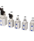 Heavy Duty Roller Type Pneumatic Blocking Cylinder For Industrial Air Cylinder Actuator Setup, various models side by side.