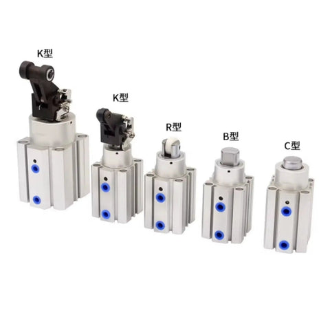 Heavy Duty Roller Type Pneumatic Blocking Cylinder For Industrial Air Cylinder Actuator Setup, various models side by side.
