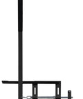 Heavy Duty Steel Cowboy Gate Latch With Forty Two Inch Handle showing side view, adjustable clamp for 8 to 12 inch rails.