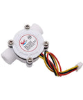 Water Flow Sensor 0.3-10 L/Min Hall Effect Turbine Meter with G3/8 Thread, DC 3.5-24V, 140mm Cable, side view