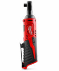 Heavy Duty M12 Three Eighth Drive Cordless Ratchet Battery Operated Power Tool with red finish and ergonomic design