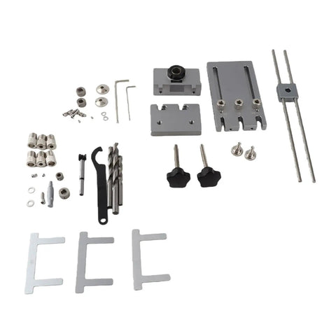 Heavy Duty Self Centering Dowelling Jig Kit For Accurate Woodworking Plus 6 8 10mm Bushings Clamp Board Side Hole Punch Tool For Fancy Furniture Cabinets And DIY Projects Made Easy, 6 8 10mm bushings and drill bits