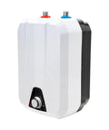 1500W Mini Tankless Electric Water Heater 1 6 Gallon Instant Hot Flow Adjustable Temp side view with connections for installation.