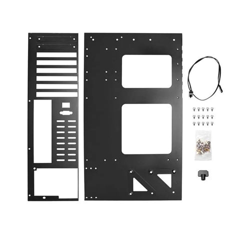 Components of Open Frame Test Bench PC Case For ATX MATX ITX Motherboards With Open Air Design, screws and cables included.