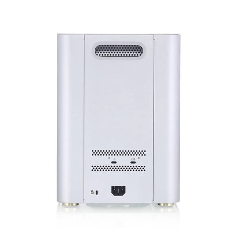 Back view of Sick High Speed External Storage Array Featuring Dual Thunderbolt 4 And USB4 Connectivity For Gnarly 60 Terabyte Hdd Drive Setup.