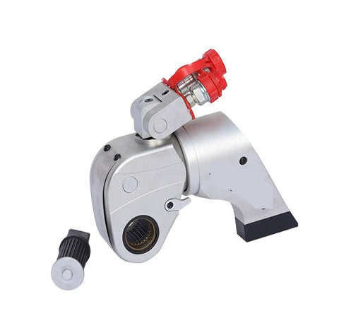 Heavy Duty Rock Solid Aluminum Alloy Hydraulic Torque Wrench With Slick Swivel Joint close-up, showing the swivel joint mechanism.