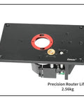 Precision Router Lift Table engineered for daily shop grind with rugged aluminum alloy frame, 250x150mm size.