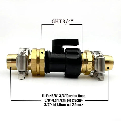 Dope 7-Piece Garden Hose Repair Kit With Aluminum Quick Connect Fittings And Splitter For Car Washing Irrigation, Gold Finish 5/8 3/4 Inch Heavy Duty No Leaks, 3/4" hose splitter
