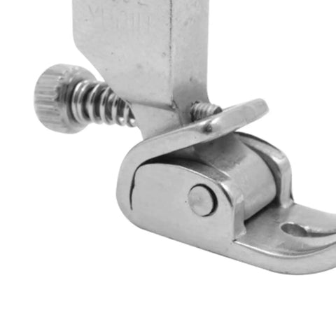 Pro-Grade Presser Foot For Industrial Lockstitch Sewing, Easy To Use And Durable Metal Foot, P952 Quilting Feed Walking Foot Fits Most Industrial Machines, Heavy-Duty Sewing Accessory For Professional Craft Projects, silver metal presser foot close-up