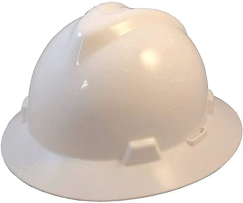 V Gard Full Brim Hard Hat With Suspension Polyethylene Shell For Superior Impact Protection Self Adjusting Crown Straps White