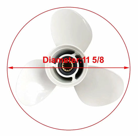 Outboard Boat Propeller 11 5 8 Inch Diameter 11 Inch Pitch 3 Blade 13 Spline For Yamaha Outboards 25HP Through 60HP Fits 1984 And Newer Engines Model 69W 45947 00 00 Compatible Drop In Replacement High Quality