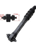 Versatile 2-In-1 Drill Chuck Key With Integrated Ratchet And 12.5Mm Square Drive Socket Wrench, black finish, dimensions shown.