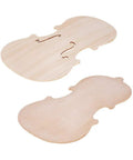 Unfinished Spruce Front Panel Topboard And Maple Backplate Violin Parts Kit For 3/4 And 4/4 Violins, DIY Assembly Set