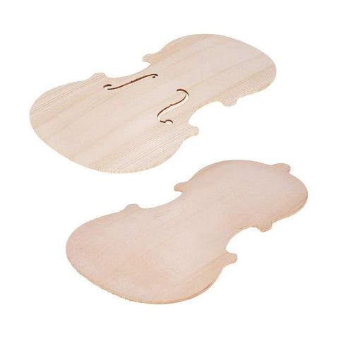 Unfinished Spruce Front Panel Topboard And Maple Backplate Violin Parts Kit For 3/4 And 4/4 Violins, DIY Assembly Set