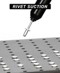 Self Suction Pneumatic Rivet Gun With 2.4mm 3.2mm 4.0mm 4.8mm Capacity 19mm Stroke Pro Grade Ultra Lightweight Aluminum And Stainless Steel Riveting Tool demonstrating rivet suction.