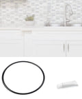 Whole House O Ring Replacement Kit For Filter Housings Fits Standard Twenty Inch Filter Housings Five Point Five Inch OD O Rings Three Pack BPA Free Nitrile Rubber Thermal Resistant Pro Seal Leak Proof Seals Includes Lubricant Tube next to kitchen sink