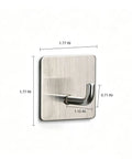 Rock Solid Self Adhesive Wall Hooks Crafted From Premium Stainless Steel For Zero Drill Wall Mounting And Effortless Home Organization With A Smooth Silver Look Set Of Four, shown in 1.77 IN square size.