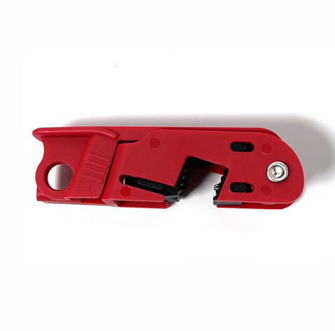 Red device from 12 Pack Circuit Breaker Lockout Tagout Kit For Standard Single And Double Toggle Breakers OSHA Compliant Loto Device