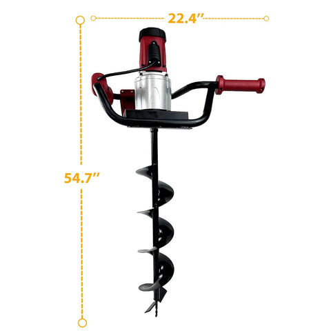 Powerful 1500W Electric Post Hole Digger with 6 Inch Auger Bit for Fence Posts, decks, tree planting, and landscaping projects