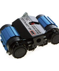 CKMTA12 12V On Board Twin High Flow Air Compressor Powerhouse For Air Lockers And Locking Differentials in black and blue design.