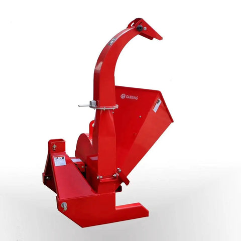 PTO Wood Chipper 3 Point Shredder Mulcher Tractor Attachment For Farm Equipment with red design and adjustable chute
