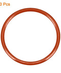 Red Silicone O Ring Replacement Set 35mm Outer Diameter 30.2mm Inner Diameter 2.4mm Cross Section VMQ Seal Gasket 50 Durometer For Travel Mugs And Bottles 10 Pack, single ring front view
