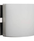 Close-up of etched glass shade on Arch LED 3-Light Vanity Light With Etched Glass, Modern Bath Fixture In Brushed Nickel