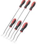 Heavy Duty 6 Piece Auto Interior Trim Clip Removal Set For Car Door Panel Pry Bars and Fastener Toolkit with rubber handles.