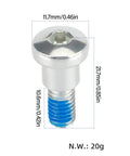 Pair Durable Rear Wheel Fixing Bolts For Electric Scooters M365 Replacement Screws with dimensions and weight shown