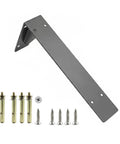 Heavy Duty Steel Shelf Bracket For Floating Shelves And Wall Mounted Desks Beefed Up, black steel bracket with screws