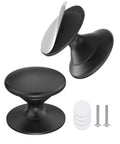 2 Pack Adhesive Drawer Knobs For Cabinets Black Rust Resistant Aluminum Alloy Stick On Pull Handles With Smooth Rounded Grip No Drill Needed Easy Install Strong Hold Modern Kitchen And Furniture Upgrade, black cabinet knob with adhesive pads and screws