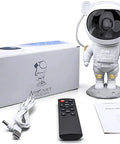 Star Projector Galaxy Night Light With Nebula Effects And Green Stars, Remote And Timer, and packaging contents in view