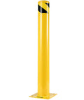 Tough As Nails Heavy Duty Yellow Safety Bollard Barrier 36 Inch Tall 5.5 Inch Diameter Steel Post With Welded Construction