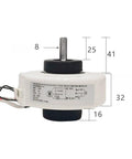 Indoor Unit AC Fan Motor Replacement Part For Air Conditioner Pro Grade Durable Spare Accessory High Efficiency And Reliable Cooling Solution For Industrial And Home Systems, white motor with shaft and dimensions