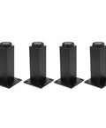 Aluminum Adjustable Furniture Feet Set, 4 Pcs Black Square Base, 100mm And 120mm, Anti Slip Protectors, DIY Ready Install For Cabinets