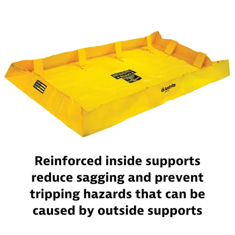 QuickBerm Lite Folding Oil Spill Containment Berm 4 Ft X 4 Ft X 8 In, 79 Gallon Capacity, PVC Coated Fabric, Made In The USA, Yellow, Ready-To-Deploy Barrier For Emergency Spill Cleanup