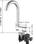 Premium RV Sink Faucet with Spotless Chrome Finish Heavy Duty 360 Swivel Marine Cold Water Tap close-up dimensions and design