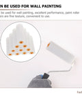 10 Pack Heavy Duty Sponge Paint Roller Covers Offers Smooth Finish As Replacement Sleeves shown with a roller covering a wall.