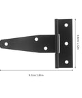 Heavy Duty Outdoor Gate Hinges T Strap Tee Hinge Set For Wooden Fences And Gates With Rust Resistant Finish Built To Last And Easy Mount Hardware For Multiple Gates, black 9.7cm x 6.4cm steel hinge