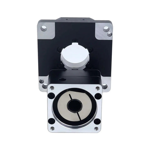 Front view of Heavy Duty 85mm Hollow Rotary Actuator With Rock Solid Silky Smooth Platform, showcasing 360 degree rotation feature.
