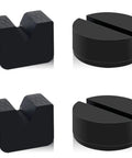 3 Ton Universal Rubber Jack Pad Adapters Set For Jack Stands, Round Type And V Type Slotted Frame Rail Protectors, 4 Pack